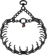Herm Sprenger Ultra-Plus prong collar close-up in black stainless steel for durable training.