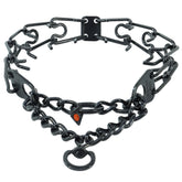 Herm Sprenger ultra-plus prong collar closeup black shows durable stainless steel for training