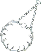 Herm Sprenger Ultra-Plus prong collar front view shows secure fit for training