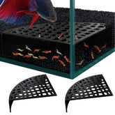 HERPDEN 2-pack black shrimp hides provide stable shelter for small shrimp and breeding safety.