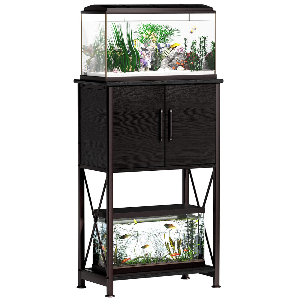 Herture fish-tank-stand-top-desktop supports 5-10 gallon tanks with sturdy stability.