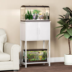 Herture fish tank stand side view shows compact space-saving design