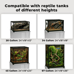 Herture reptile tank stand power outlet enables convenient lighting and heating setup