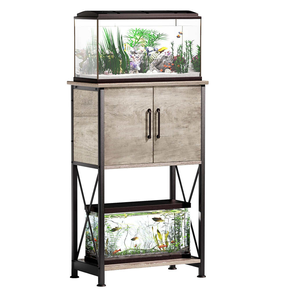 Herture stand top-view showing 5-10 gallon tank compatibility for flexible layouts