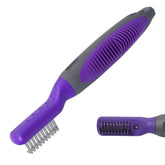 Hertzko dematting tool hands dog – quick detangling during grooming.