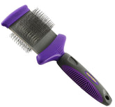 Hertzko double-sided slicker brush angled view for easy detangling and coat grooming