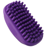 Hertzko Pet Bath Brush with soft rubber bristles removing loose fur during bath.