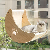 Heshenyqi cat window perch moon bed front view for cozy privacy naps