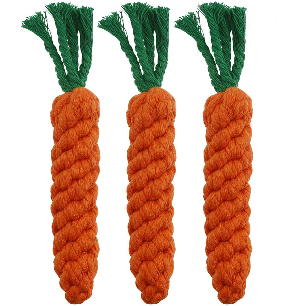 HESUILONG carrot-design dog chew toy braided for safe teething and play.