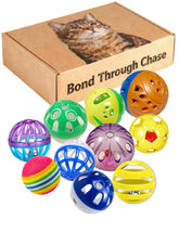 HEUHAI cat toy balls 10-pack in varied colors for interactive play and fetch