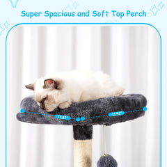Hey-brother cat-tree hanging ball provides interactive play
