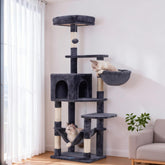 Hey-brother cat tree smoky gray large hammock provides a cozy nap spot for cats