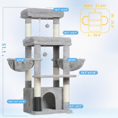 Hey-brother cat tree tower spacious condo for big cats