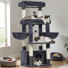 Hey-brother cat tree tower top perch provides extra space for large cats.