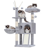 Hey-brother Cat Tree Tower with removable teaser wands for interactive indoor play