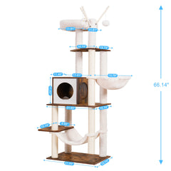 Hey-brother cat tree hammock basket demonstrates bidirectional setup for stable lounging.