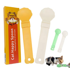 Hey Jumi cat-strip-feeder beige-green front view shows controlled cat treat portions at home.