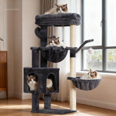 Heybly cat tree with 3 sisal posts for scratching and climbing, enhancing indoor play.