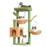 Heybly cat tree 39-4 inches cactus tower front view for indoor play and climbing fun