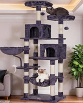 Heybly Cat Tree 70inch top perch provides a comfy lookout for cats