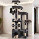 Heybly cat tree baseboard stability provides sturdy anchoring for large cats.