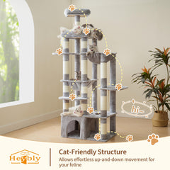 Heybly cat tree lower platform provides roomy lounging space.