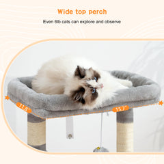 Heybly Cat Tree—six sisal-covered posts encourage satisfying scratching.
