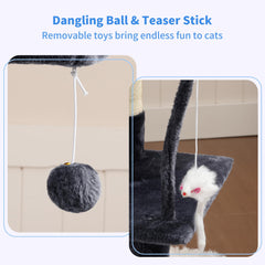 Heybly cat tree smoky gray cozy basket keeps cats feeling secure and tucked away