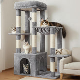 Heybly heavy duty cat tree baseboard offers stability for safe jumps and confident exploration.