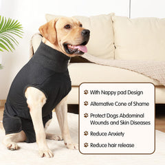 HEYWEAN dog surgical-recovery-suit demonstrates comfortable recovery and wound protection.