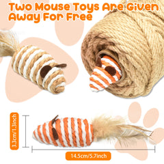 HezzLuv includes two cat mouse toys for feline play.