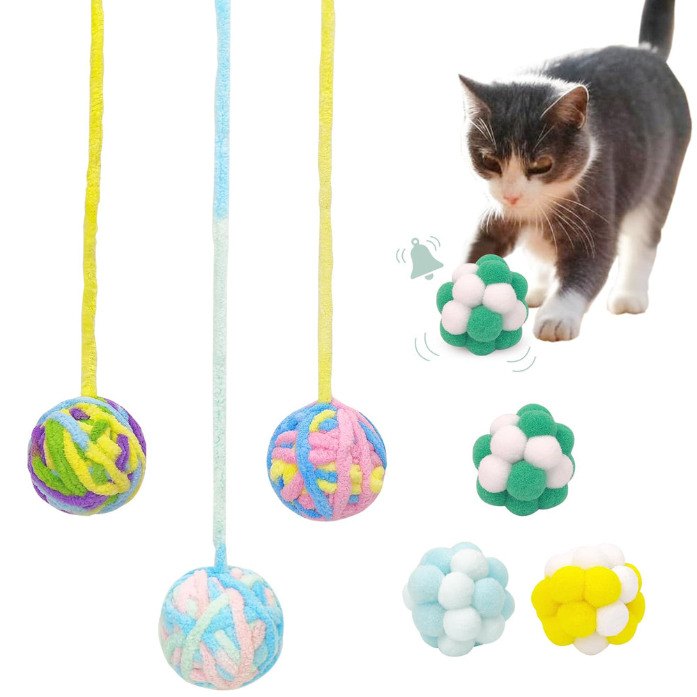 HFZRZFH teaser balls with strings invite interactive play for indoor cats.