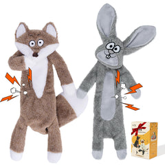 HGB No Stuffing Bunny Toy with squeaker for interactive play and teething relief