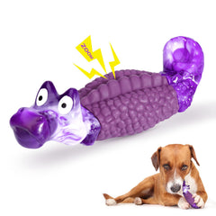 HGB Tough Dog Chew Toy alligator closeup showing textured surface for dental care