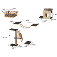 HHOFURN easy installation cat shelves mounted on studs for quick setup
