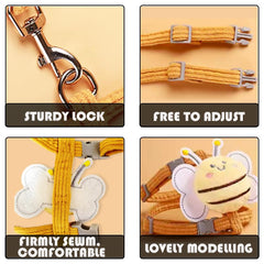 HHSSALIN cat harness features a cute yellow bee design for stylish outings
