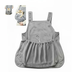 Hhuabeibei cat apron carrier close-up shows velvet comfort for grooming
