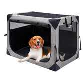 Hiaksedt dog crate 36-inch foldable outer view, lightweight and travel-ready.