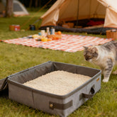 HiCaptain travel-litter-box-lid-handle in black/gray for easier car trips