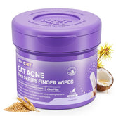 HICC PET Cat Chin Acne Finger Wipes packshot for daily, no-rinse chin cleaning