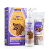 HICC PET dog ear cleaner bottle shown for home use with gentle cleansing
