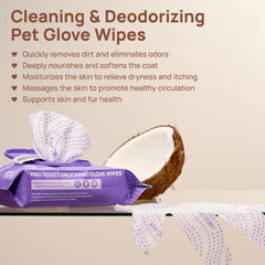 HICC PET Glove Wipes Pro Series dual-texture side for dirt removal on coats.