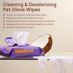 HICC PET Glove Wipes Pro textured side for deep cleaning and coat refresh.