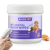 HICC Pet Teeth Cleaning Wipes pack shot for easy no-rinse dental care for dogs and cats.
