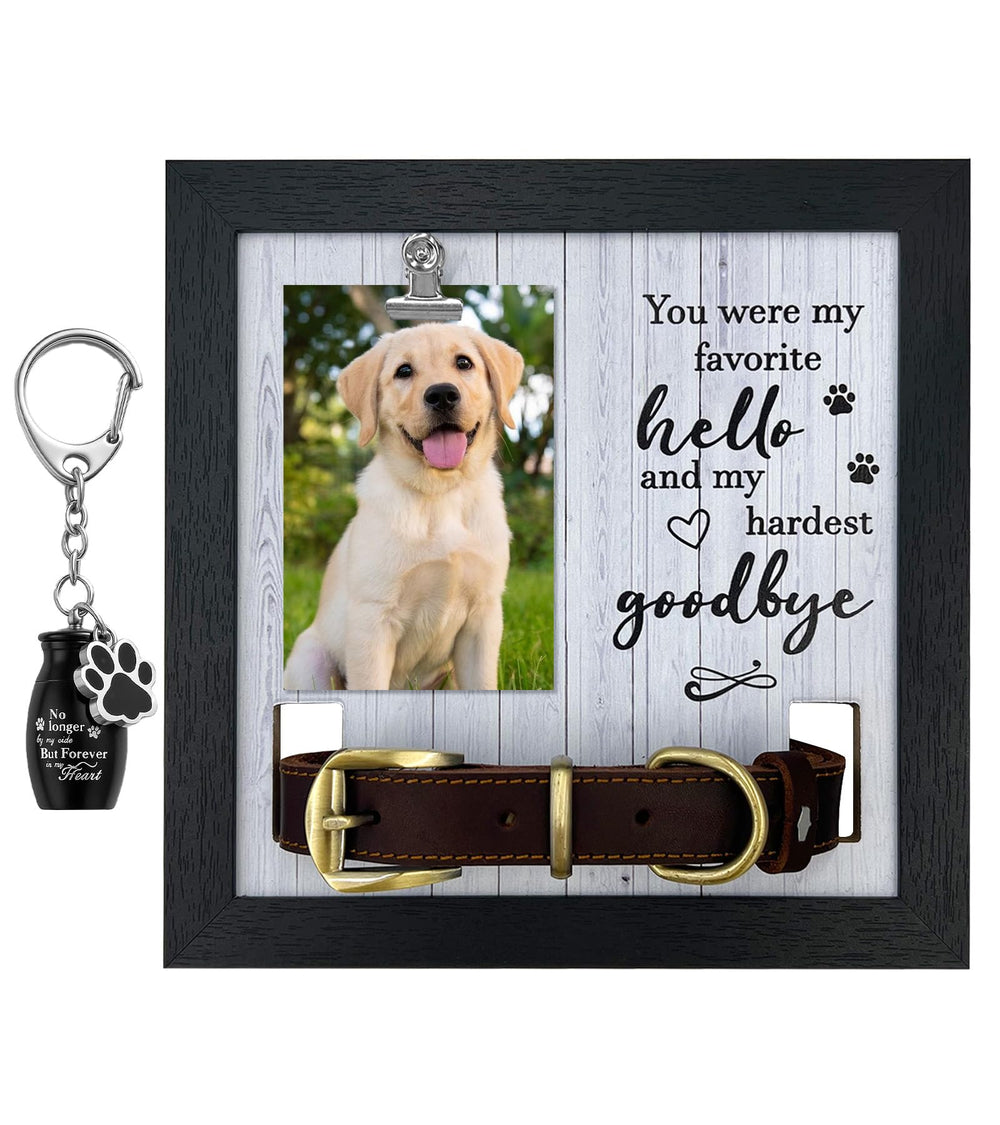 Hicustore dog memorial frame collar holder close-up for preserving beloved memory