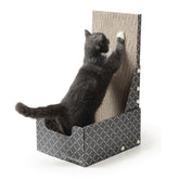 Hide & Scratch dark grey diamond vertical box provides vertical scratching and cozy hideaway