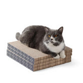 Hide & Scratch cat scratcher pad 4-pack front view shows compact, furniture-friendly design.