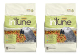 Higgins Intune 2-pack parrot food bags showcase natural ingredients and no artificial flavors.