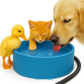 Higoro heated water bowl outdoors keeps pets hydrated in winter.
