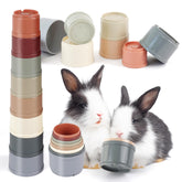 HiimaLex bunny stacking cups ensemble for enrichment during playtime and foraging